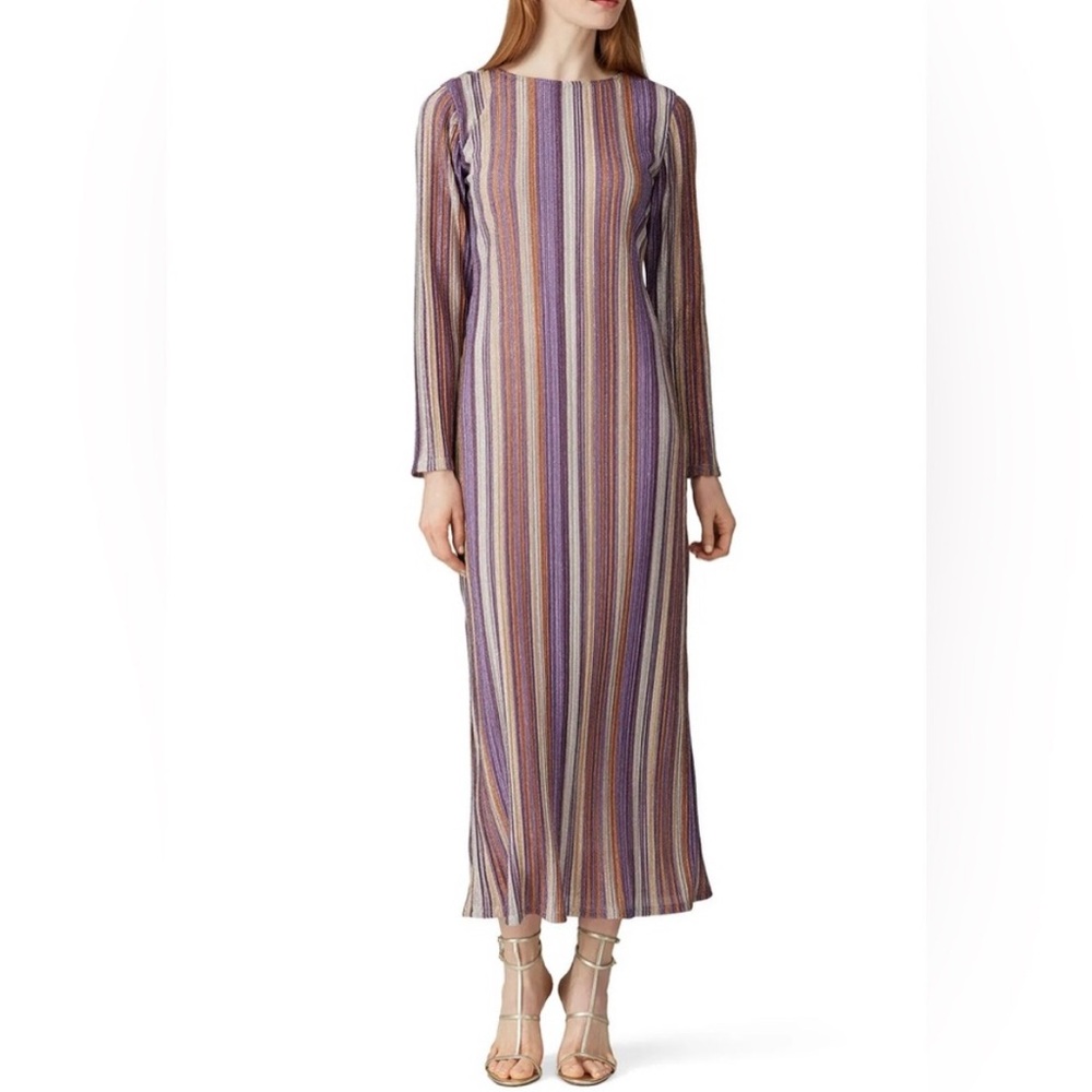Kendall & Kylie striped glitter midi dress